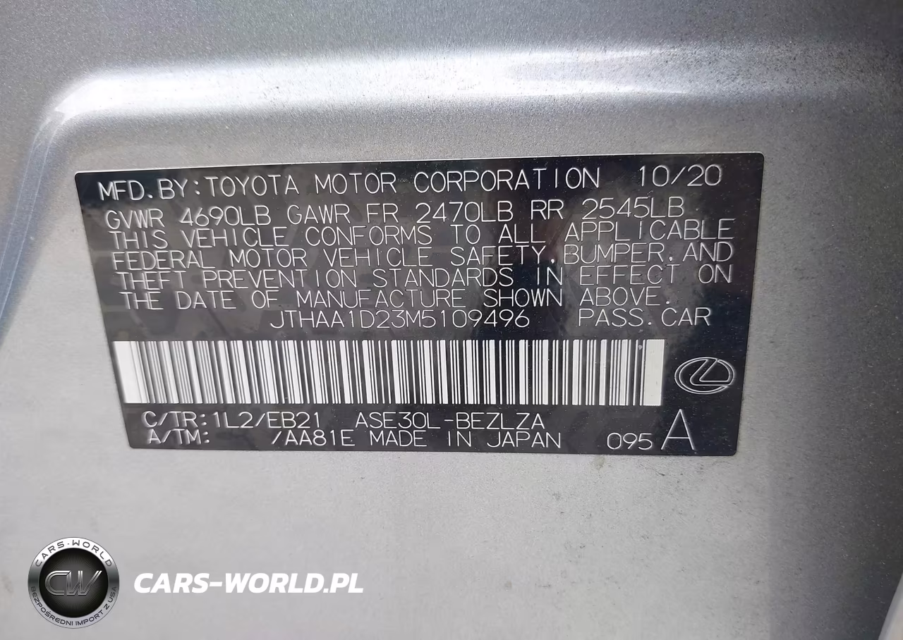 2021 Lexus Is 300 VIN:JTHAA1D23M5109496 - 9