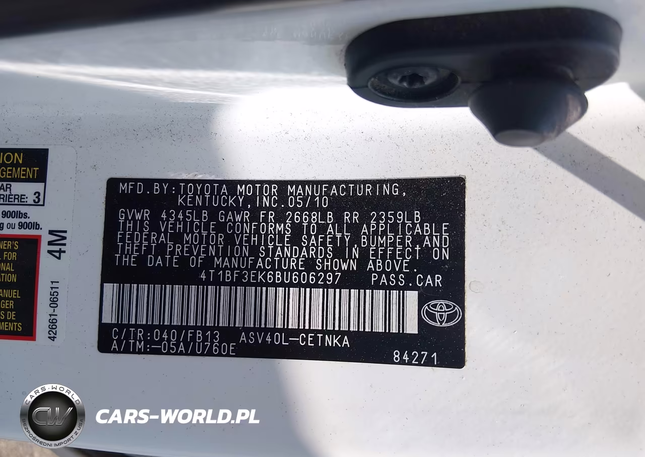 2011 Toyota Camry Le VIN:4T1BF3EK6BU606297 - 9