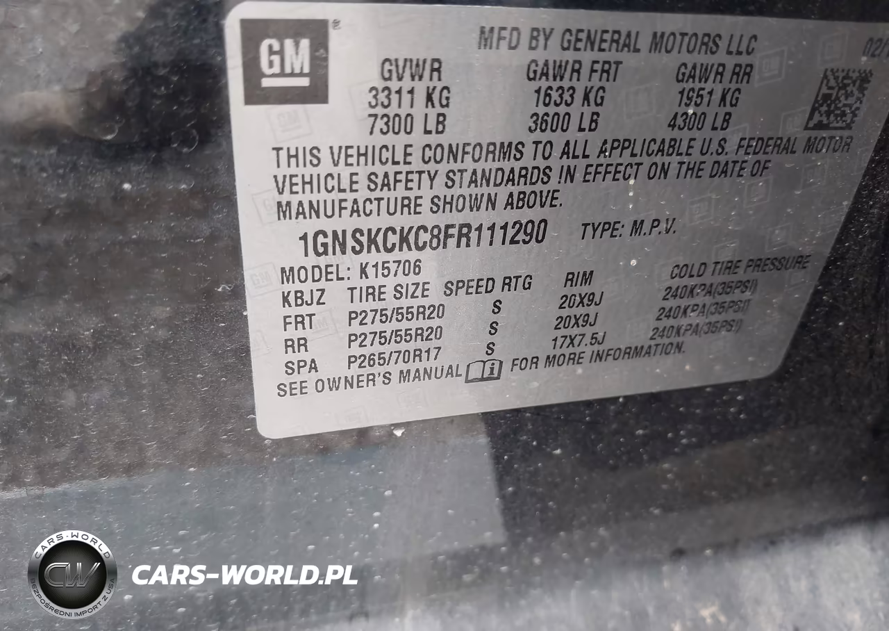2015 Chevrolet Tahoe Ltz VIN:1GNSKCKC8FR111290 - 9