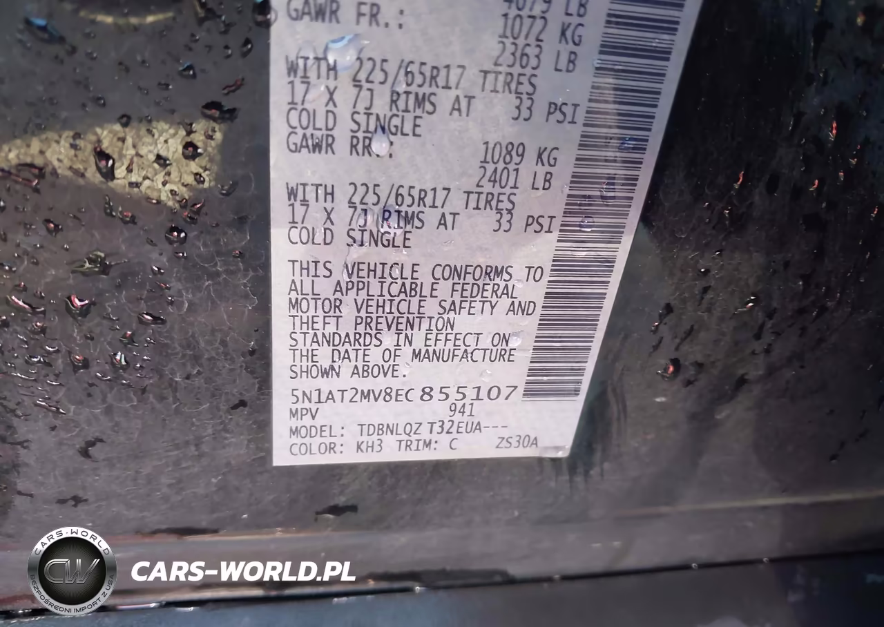 2014 Nissan Rogue Sv VIN:5N1AT2MV8EC855107 - 9