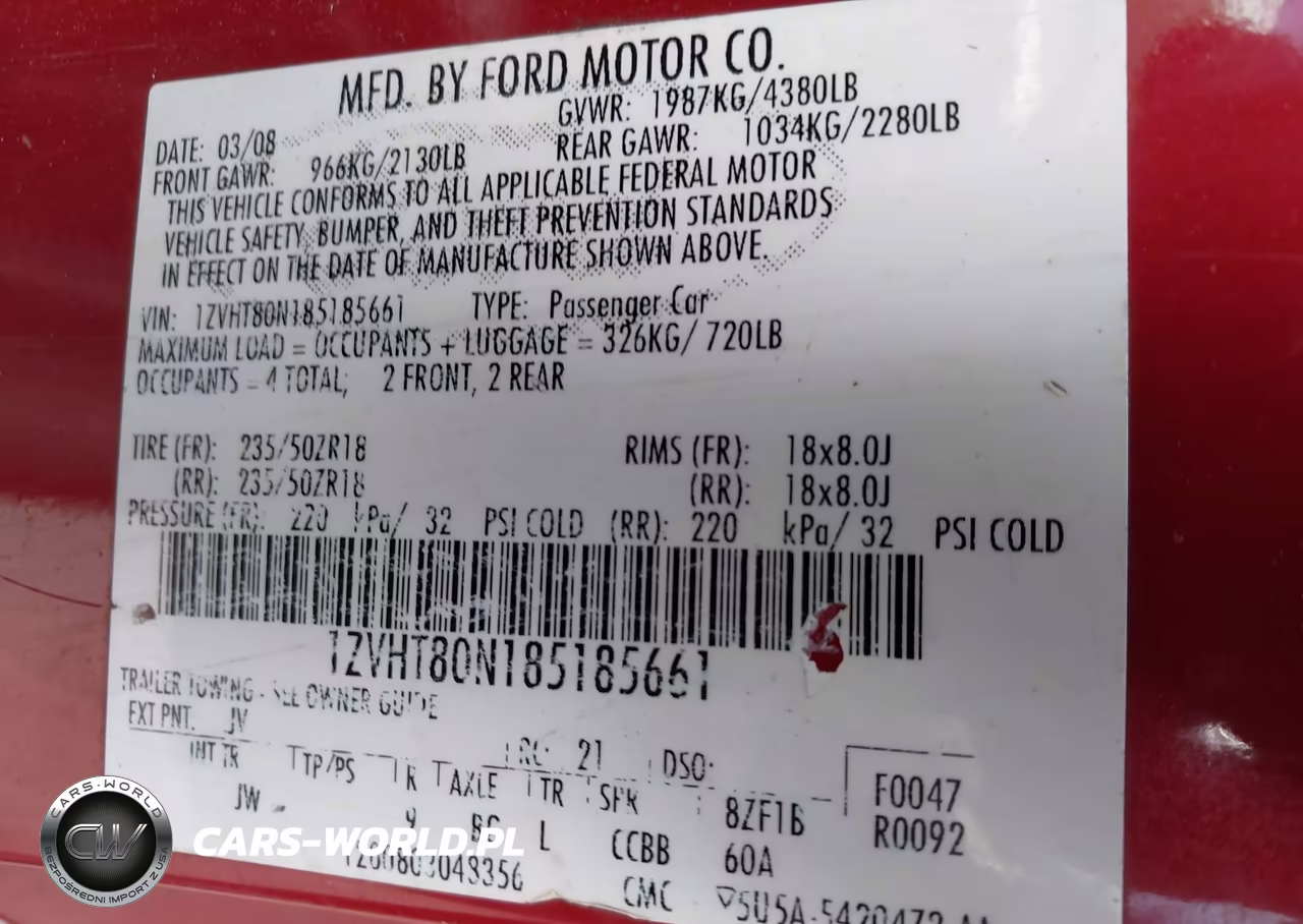 2008 Ford Mustang V6 Deluxe-V6 Premium VIN:1ZVHT80N185185661 - 9