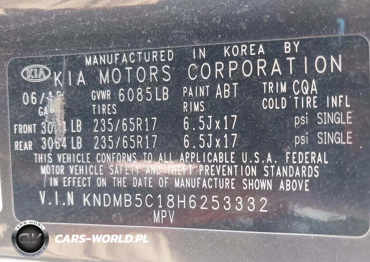 2017 Kia Sedona Lx VIN:KNDMB5C18H6253332 - 9
