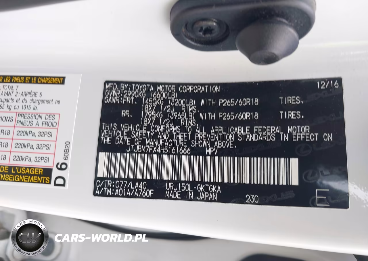 2017 Lexus Gx 460 VIN:JTJBM7FX4H5161666 - 9
