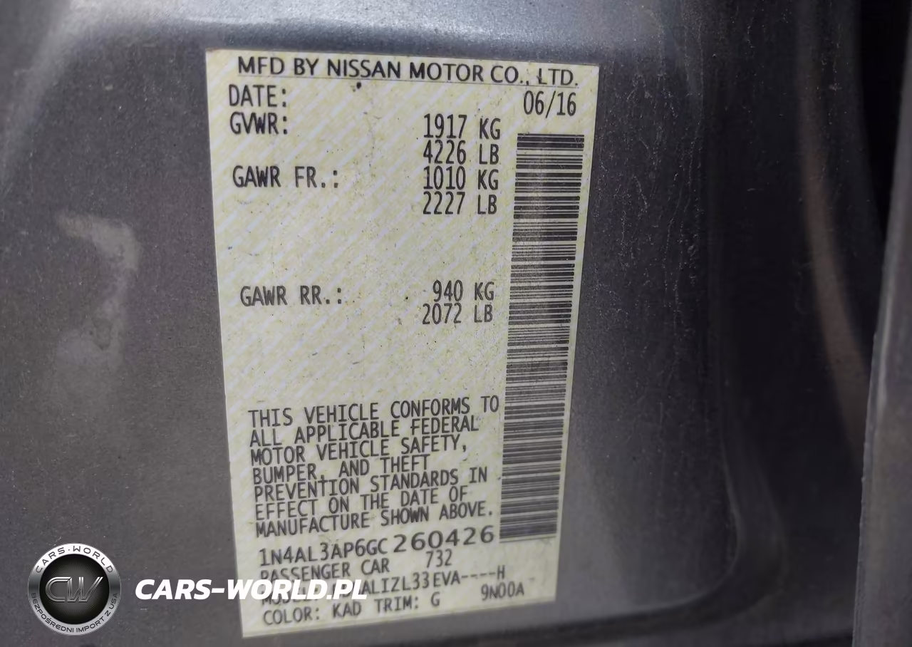 2016 Nissan Altima 2.5 Sv VIN:1N4AL3AP6GC260426 - 9