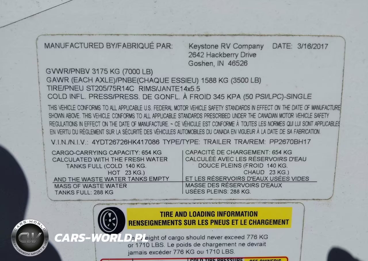2017 Keystone Rv Other VIN:4YDT26726HK417086 - 9
