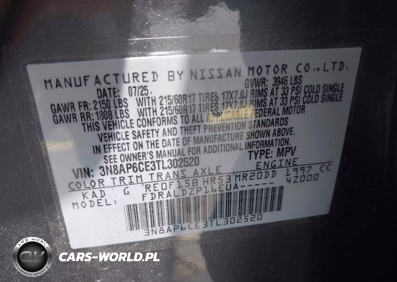 2026 Nissan Kicks Sv VIN:3N8AP6CE3TL302520 - 9