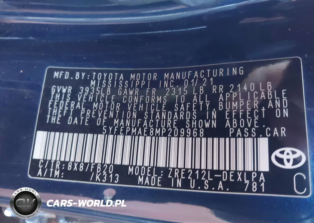2021 Toyota Corolla Le VIN:5YFEPMAE8MP209968 - 9