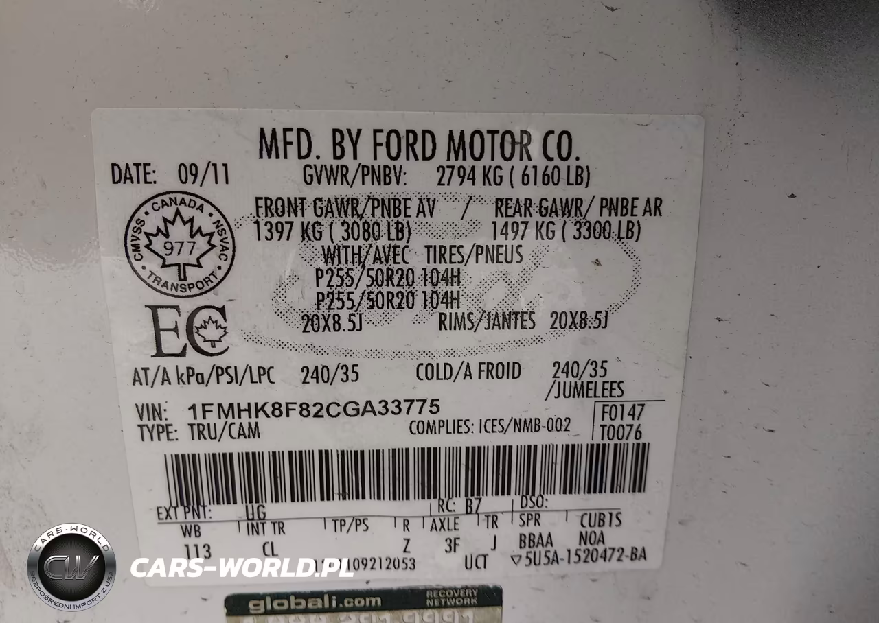2012 Ford Explorer Limited VIN:1FMHK8F82CGA33775 - 9