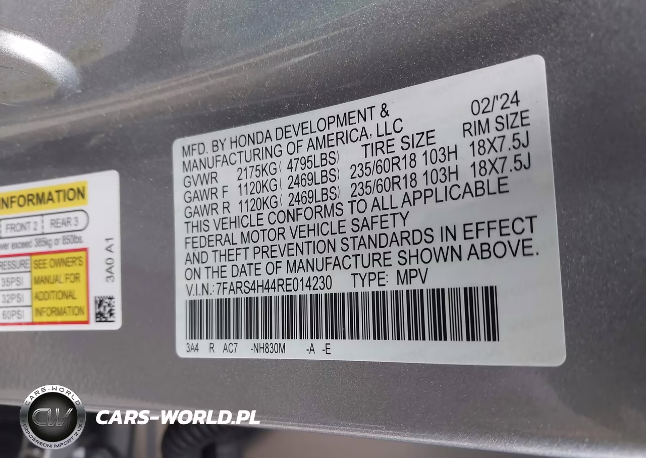 2024 Honda Cr-V Ex Awd VIN:7FARS4H44RE014230 - 9