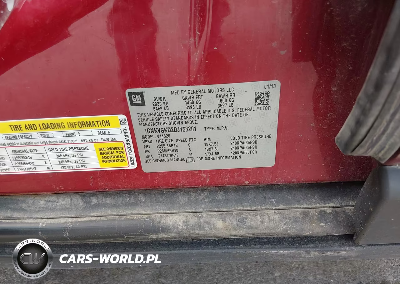 2013 Chevrolet Traverse Lt VIN:1GNKVGKD2DJ153201 - 9