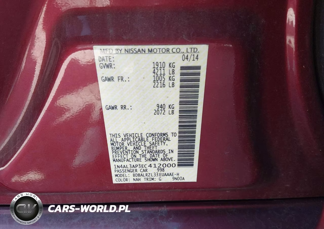 2014 Nissan Altima 2.5 S VIN:1N4AL3AP3EC412000 - 9