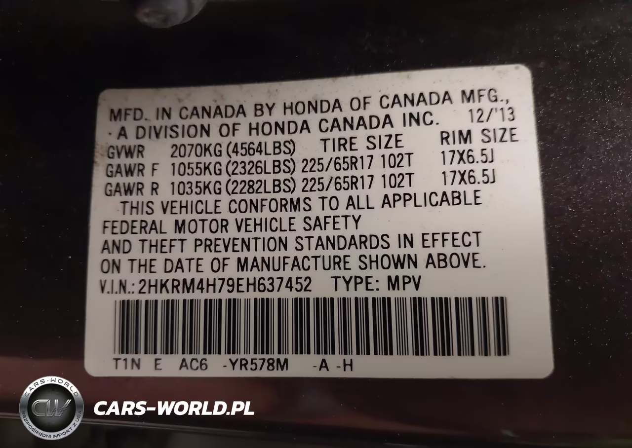 2014 Honda Cr-V Ex-L VIN:2HKRM4H79EH637452 - 9