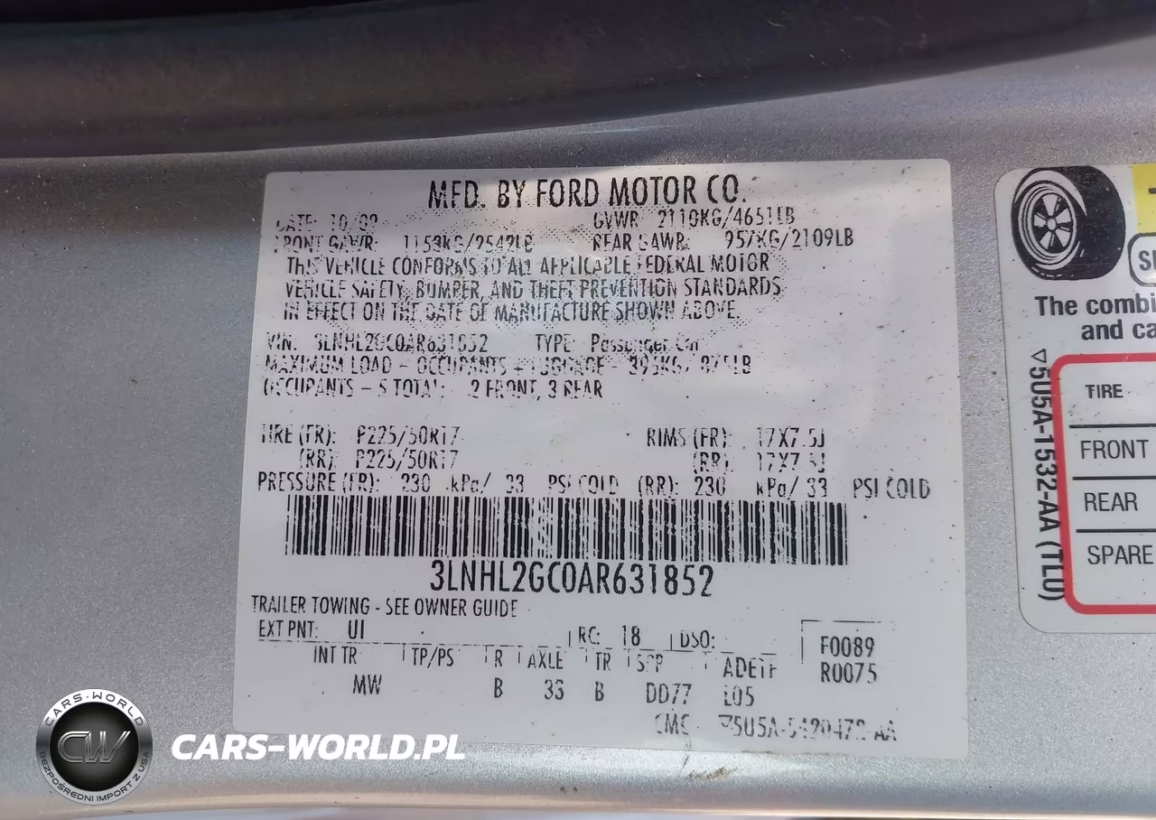 2010 Lincoln Mkz VIN:3LNHL2GC0AR631852 - 9