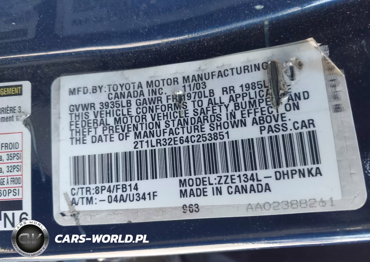 2004 Toyota Matrix Xr VIN:2T1LR32E64C253851 - 9