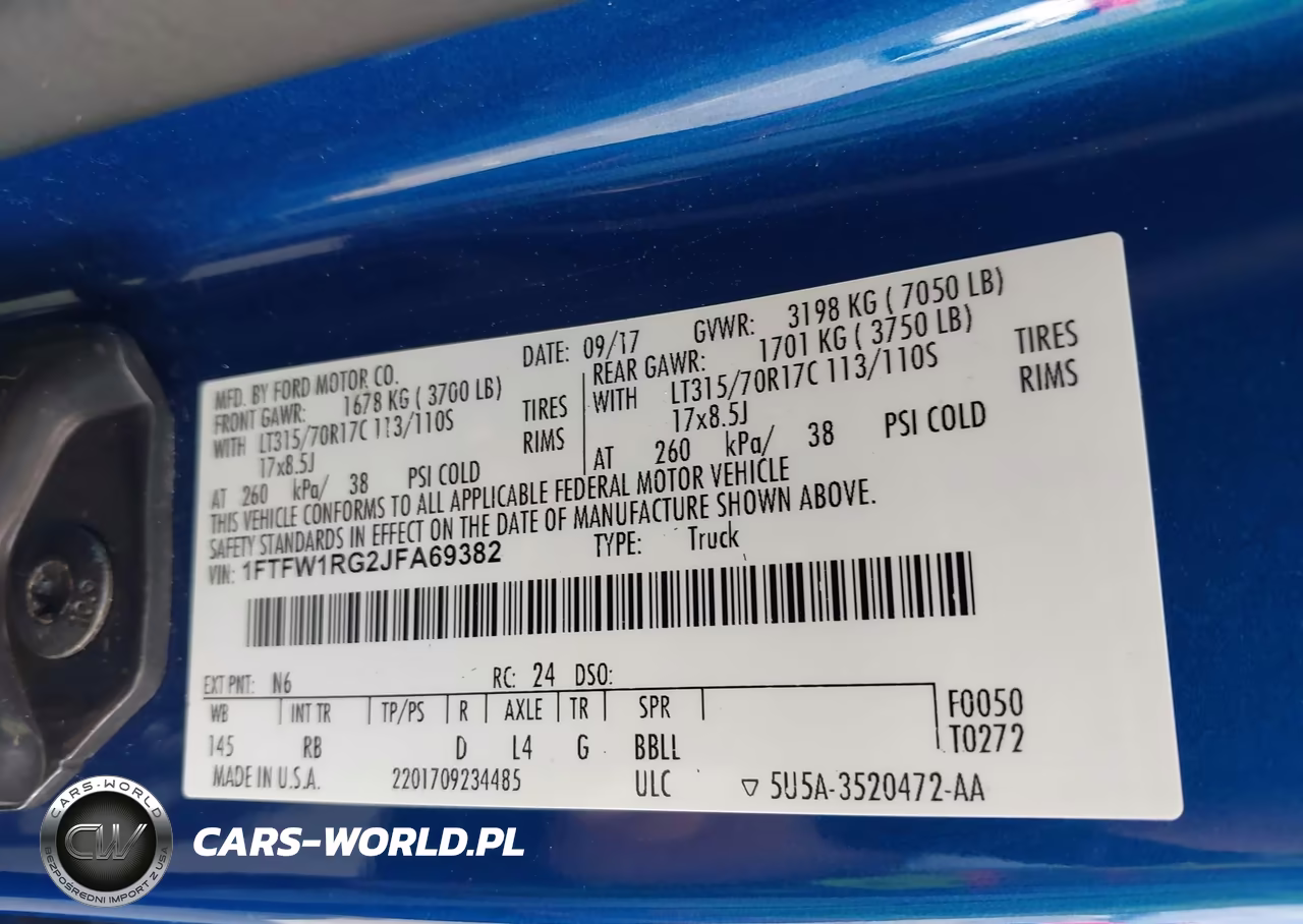 2018 Ford F-150 Raptor VIN:1FTFW1RG2JFA69382 - 9