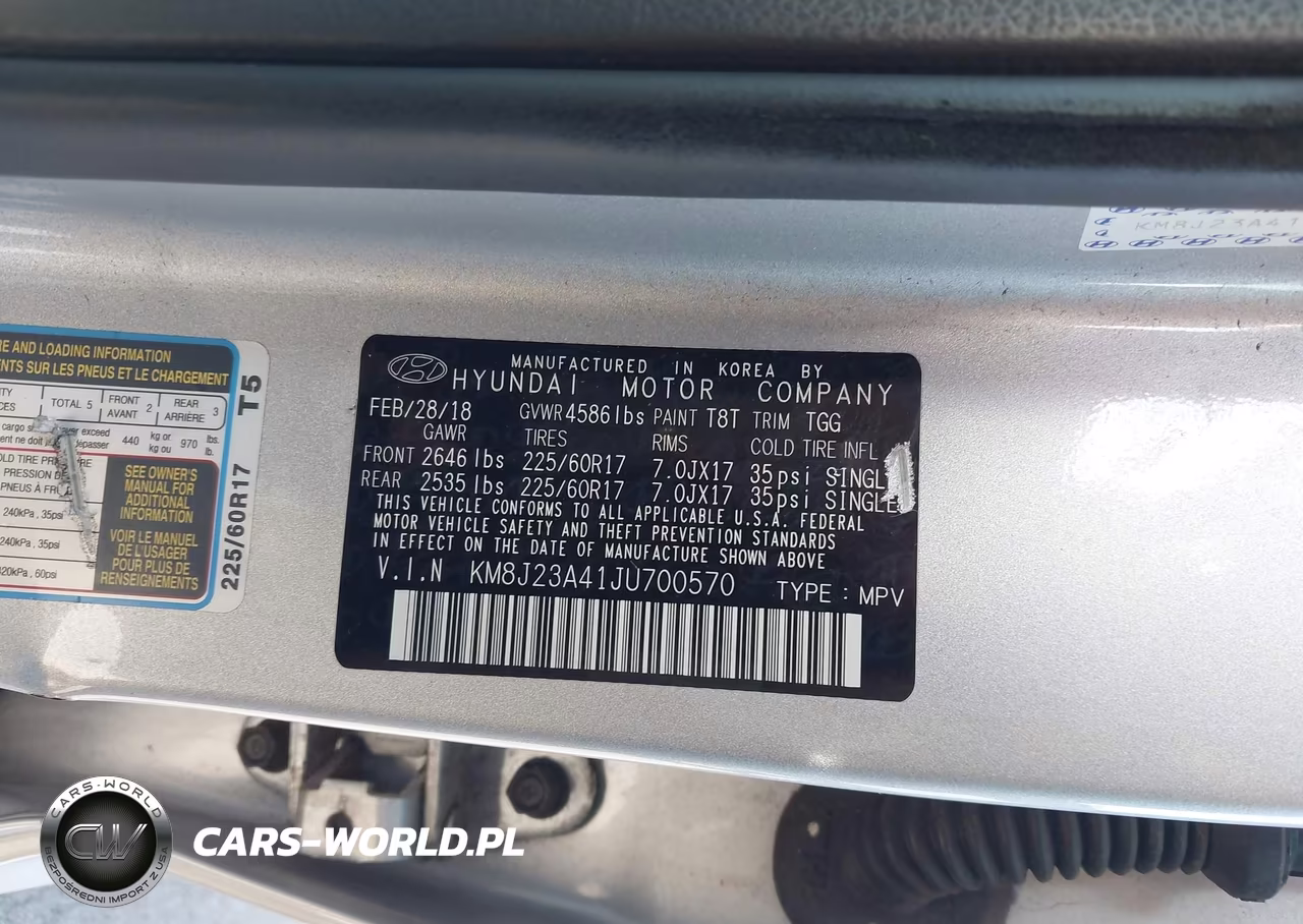 2018 Hyundai Tucson Se VIN:KM8J23A41JU700570 - 9