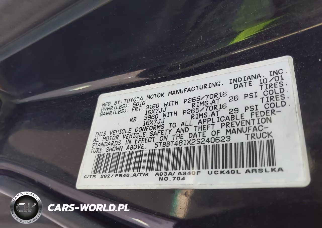 2002 Toyota Tundra Ltd V8 VIN:5TBBT481X2S240623 - 9