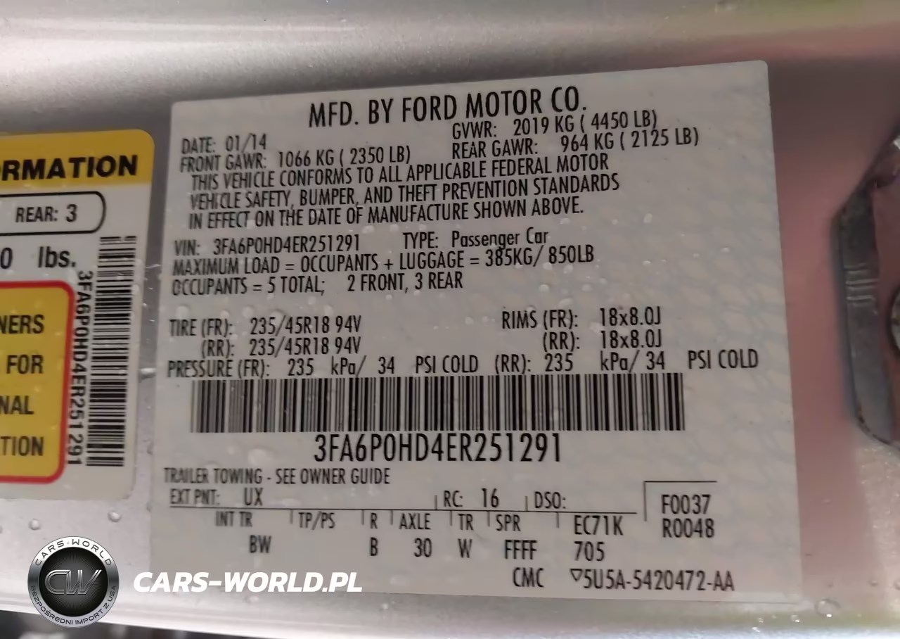 2014 Ford Fusion Se VIN:3FA6P0HD4ER251291 - 9