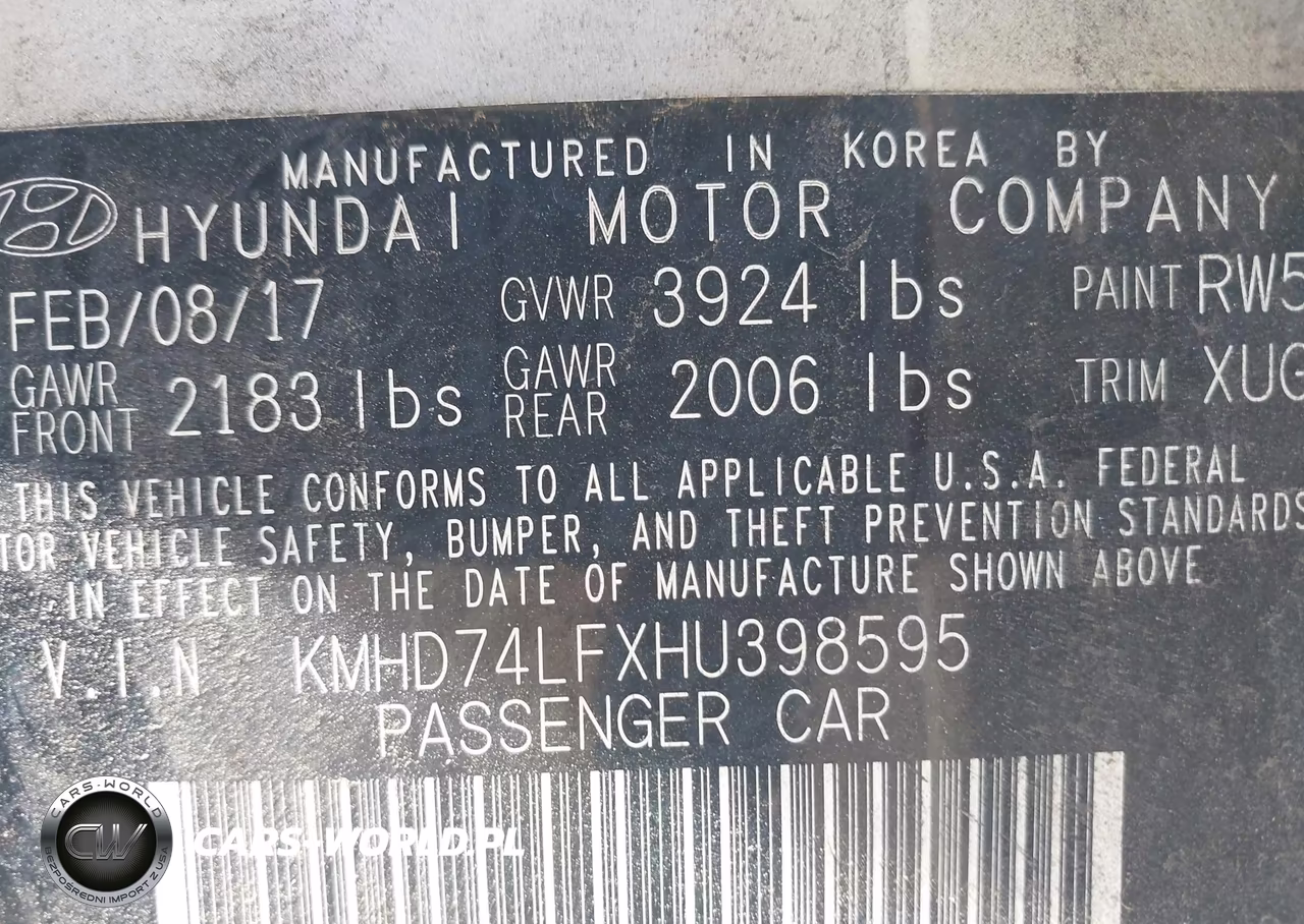 2017 Hyundai Elantra Se VIN:KMHD74LFXHU398595 - 9
