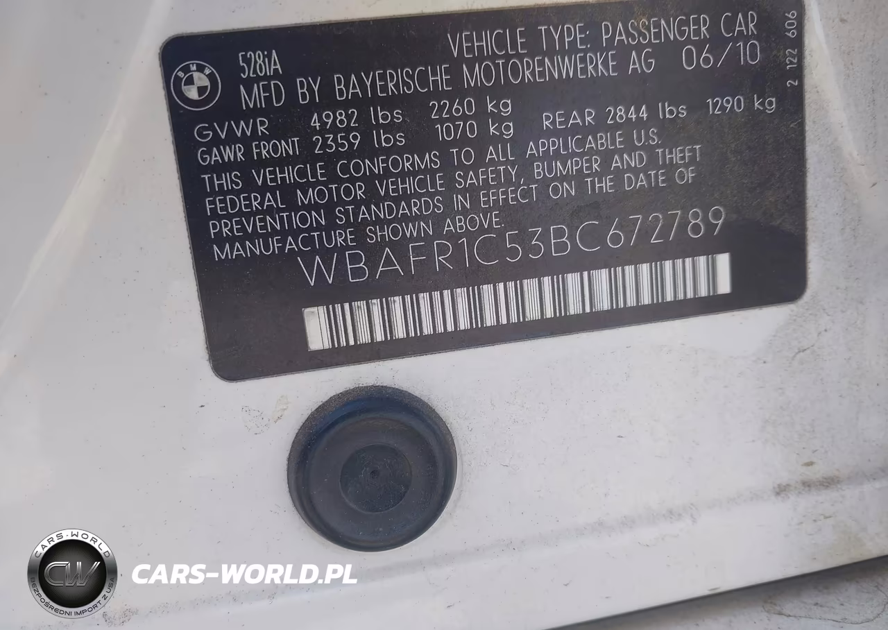 2011 BMW 528I VIN:WBAFR1C53BC672789 - 9