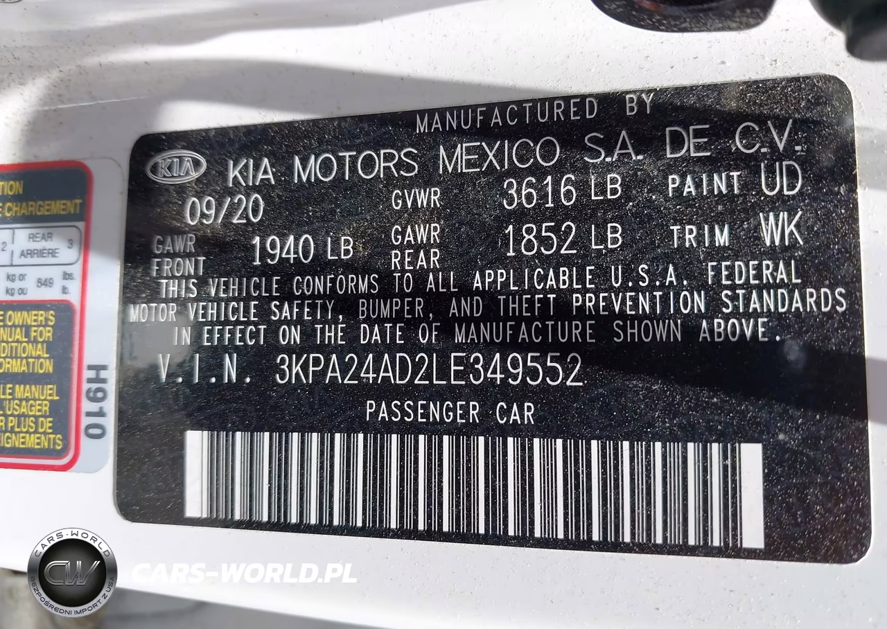 2020 Kia Rio S VIN:3KPA24AD2LE349552 - 9