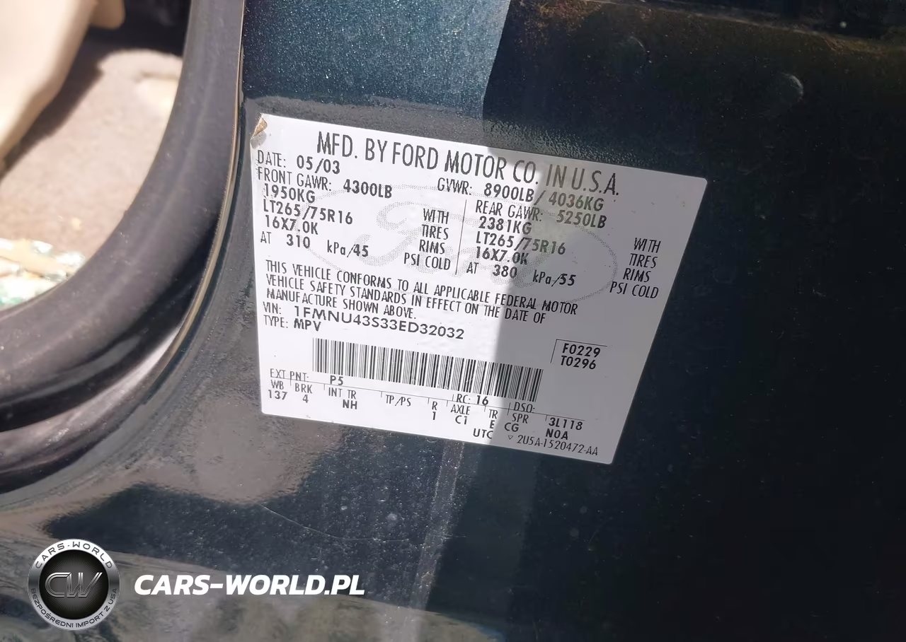 2003 Ford Excursion Limited VIN:1FMNU43S33ED32032 - 9