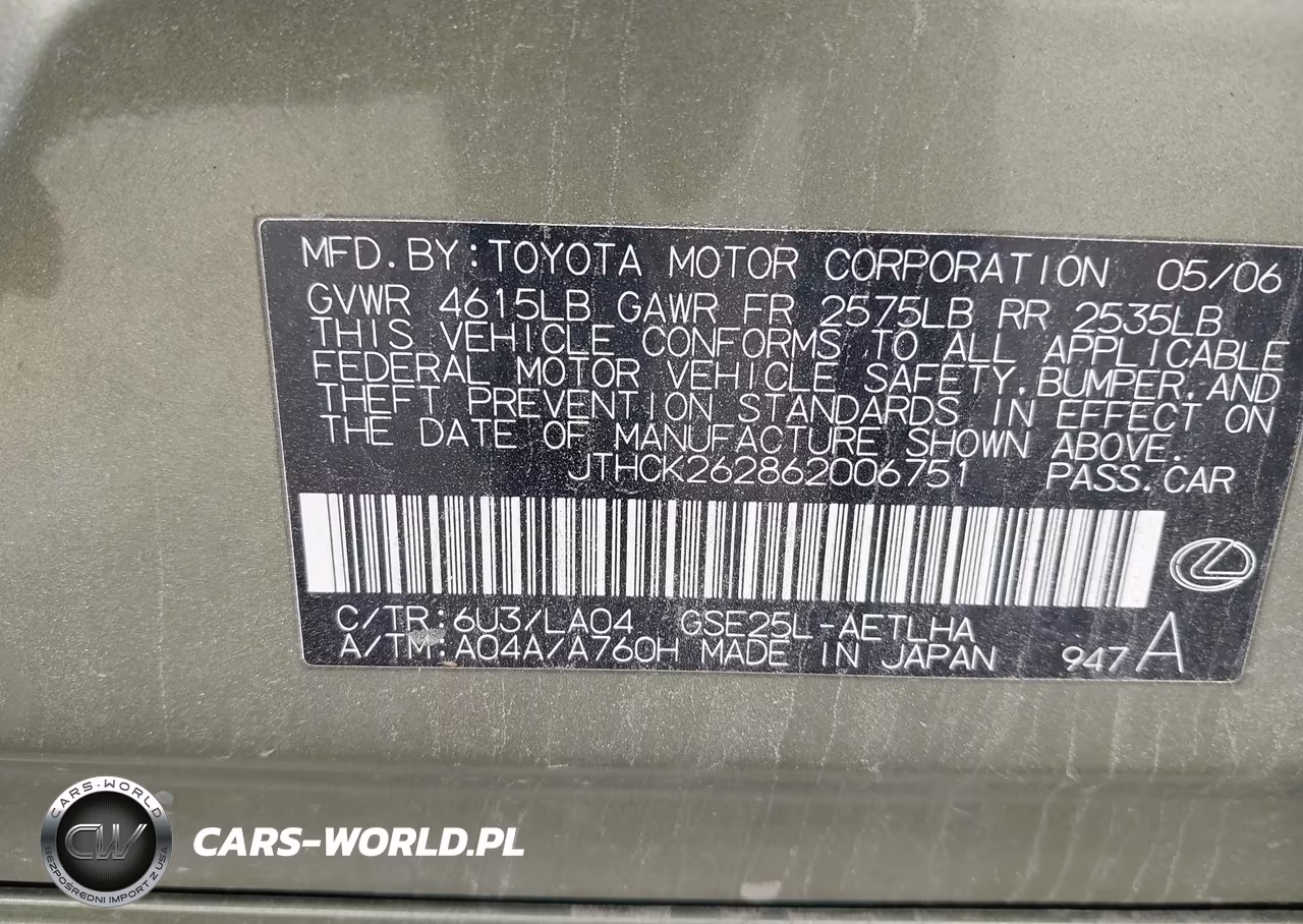 2006 Lexus Is 250 VIN:JTHCK262862006751 - 9