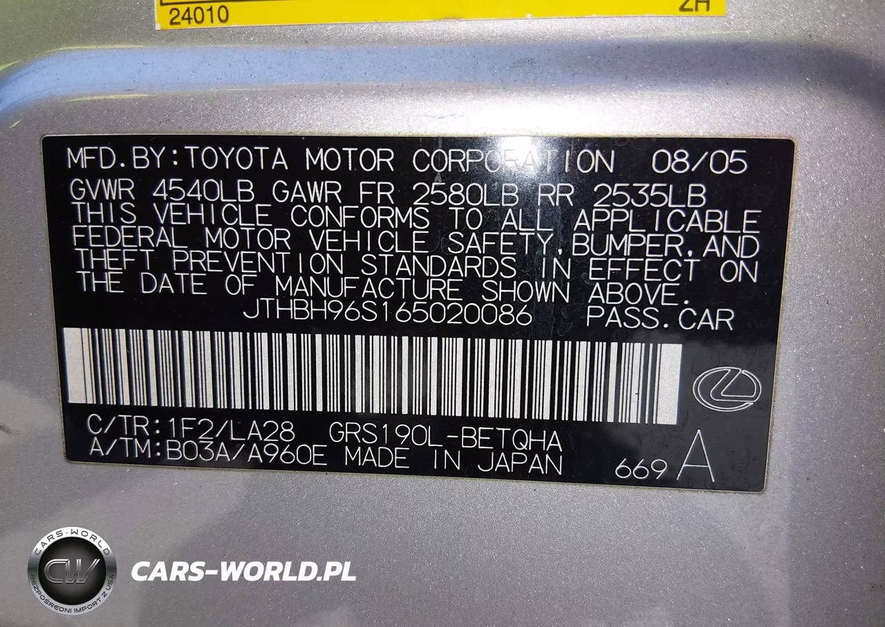 2006 Lexus Gs 300 VIN:JTHBH96S165020086 - 9