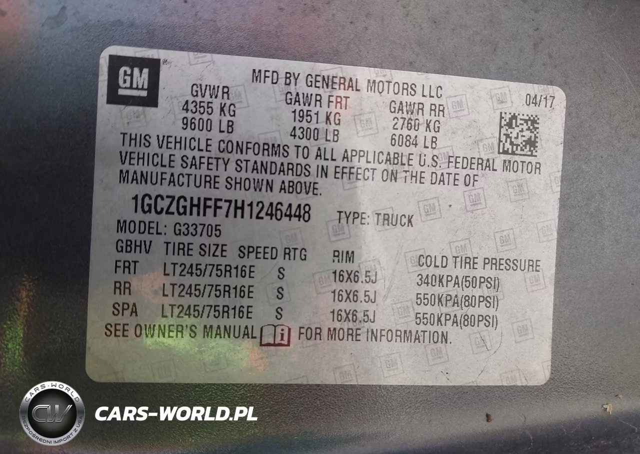 2017 Chevrolet Express 3500 Work Van VIN:1GCZGHFF7H1246448 - 8