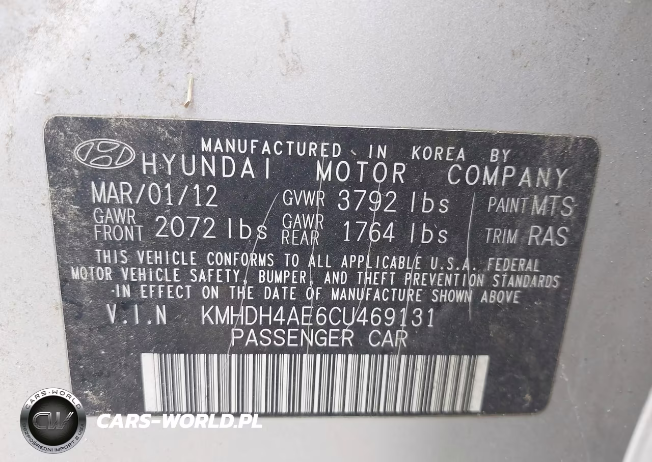 2012 Hyundai Elantra Gls-Limited VIN:KMHDH4AE6CU469131 - 9