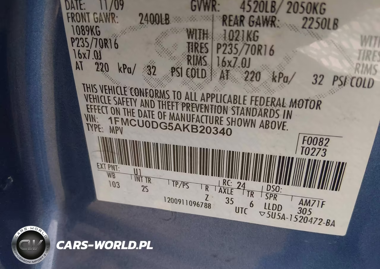 2010 Ford Escape Xlt VIN:1FMCU0DG5AKB20340 - 9