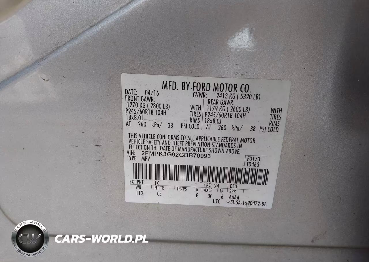 2016 Ford Edge Se VIN:2FMPK3G92GBB70993 - 9