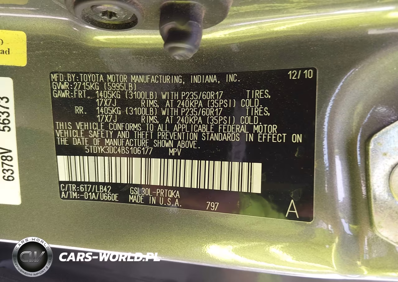 2011 Toyota Sienna Xle V6 VIN:5TDYK3DC4BS106177 - 9