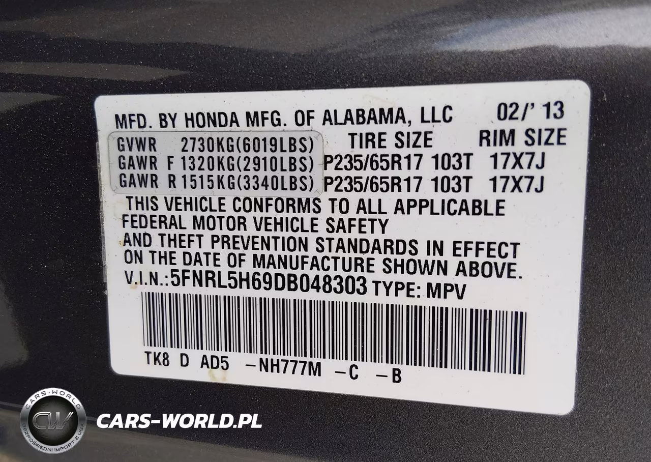 2013 Honda Odyssey Ex-L VIN:5FNRL5H69DB048303 - 9