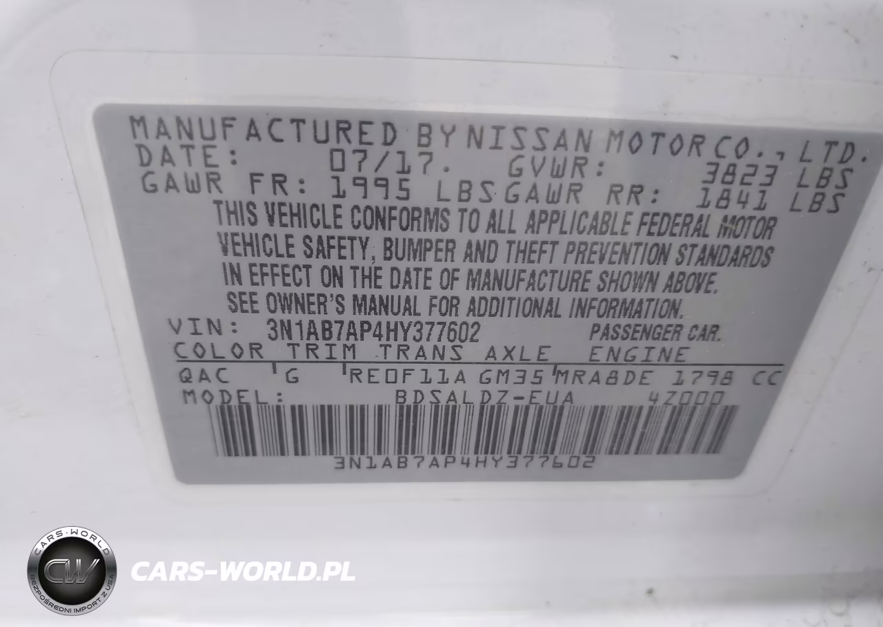 2017 Nissan Sentra Sv VIN:3N1AB7AP4HY377602 - 9