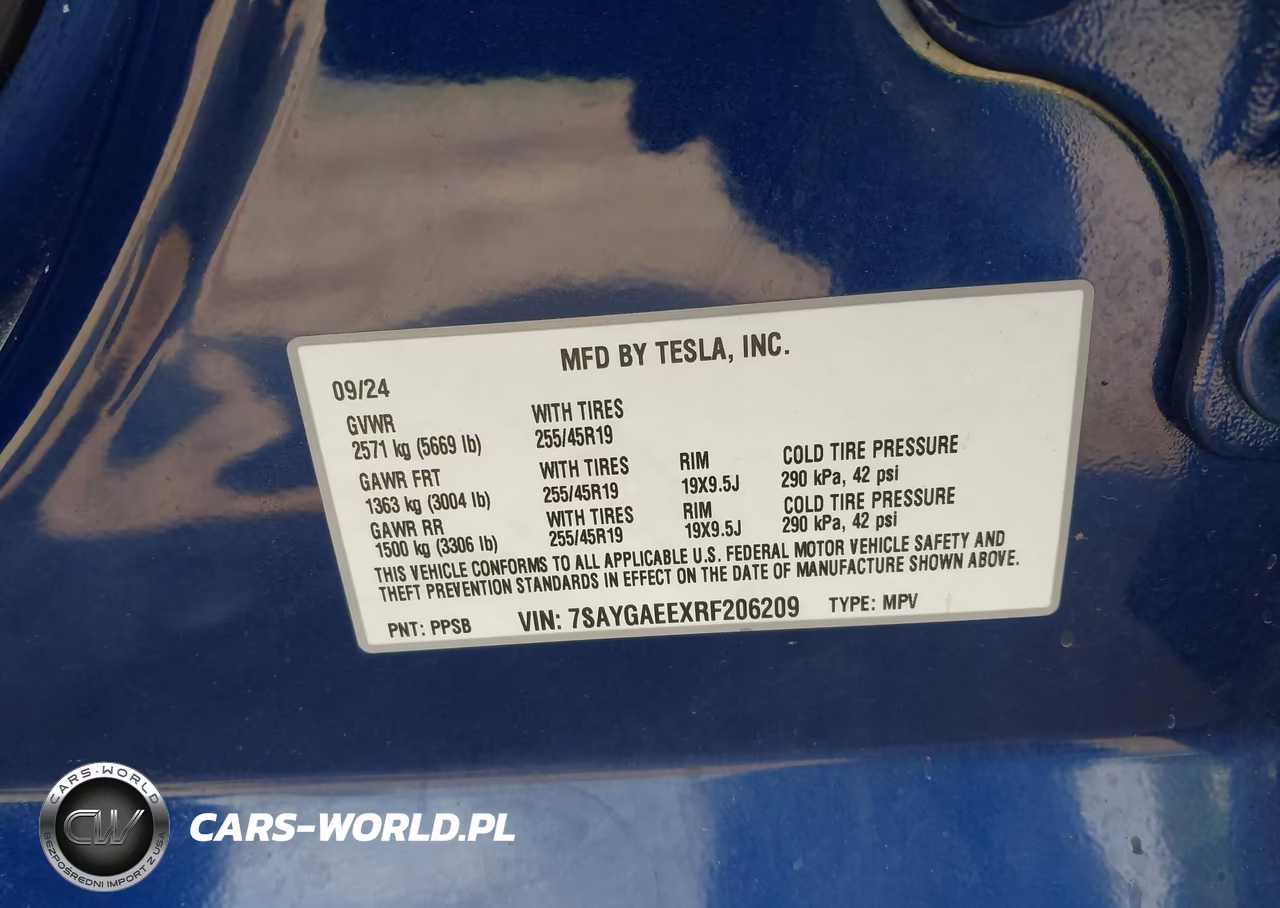 2024 Tesla Model Y Long Range Dual Motor All-Wheel Drive VIN:7SAYGAEEXRF206209 - 9