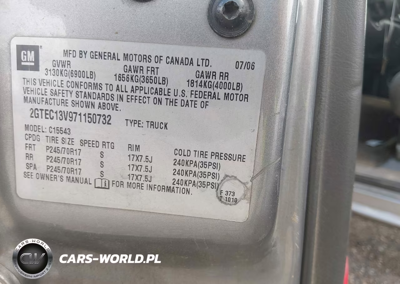 2007 GMC Sierra 1500 Classic Sl VIN:2GTEC13V971150732 - 9