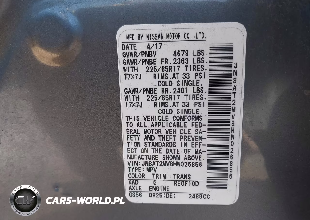 2017 Nissan Rogue S VIN:JN8AT2MV8HW026856 - 9