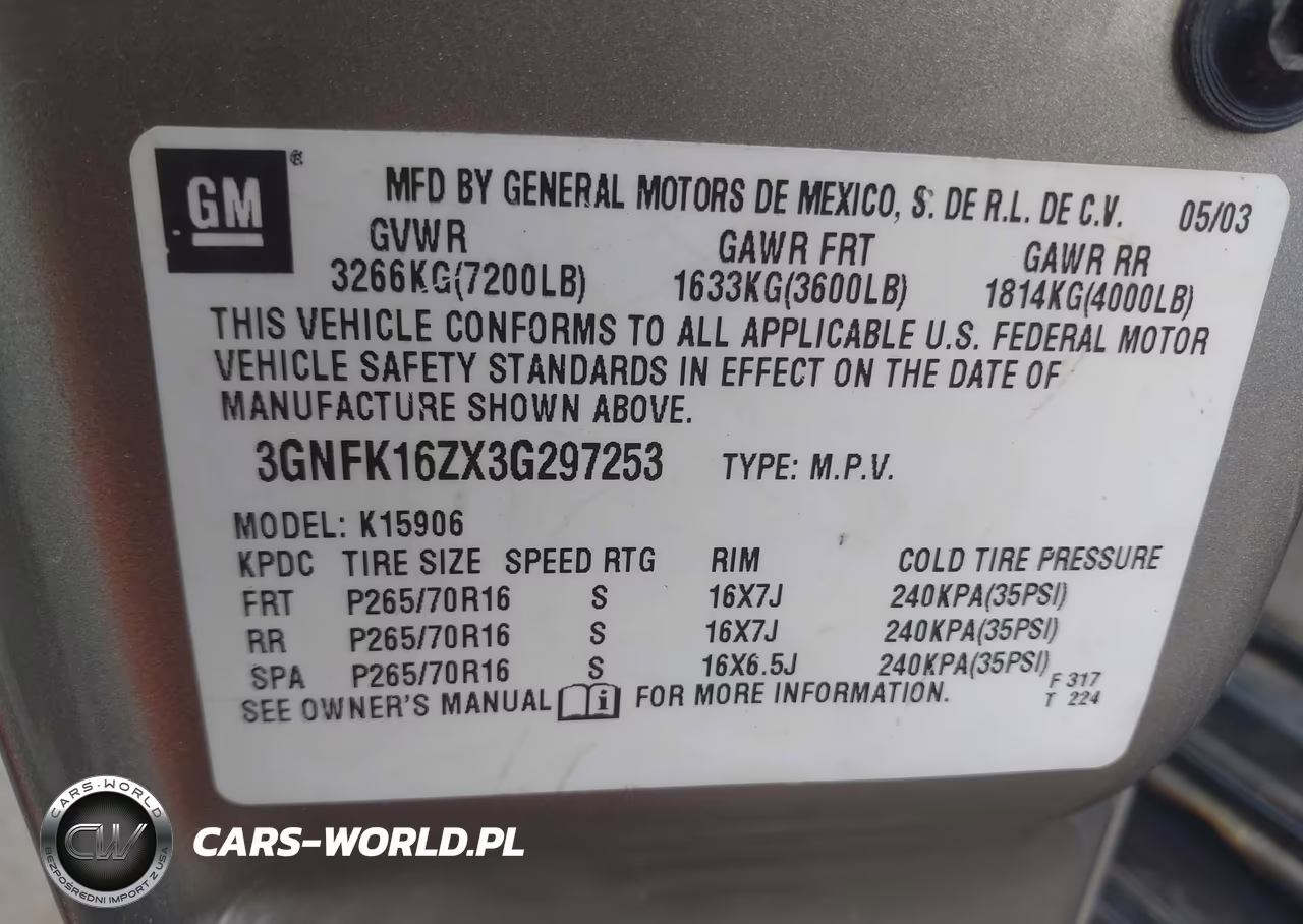 2003 Chevrolet Suburban 1500 Ls VIN:3GNFK16ZX3G297253 - 9