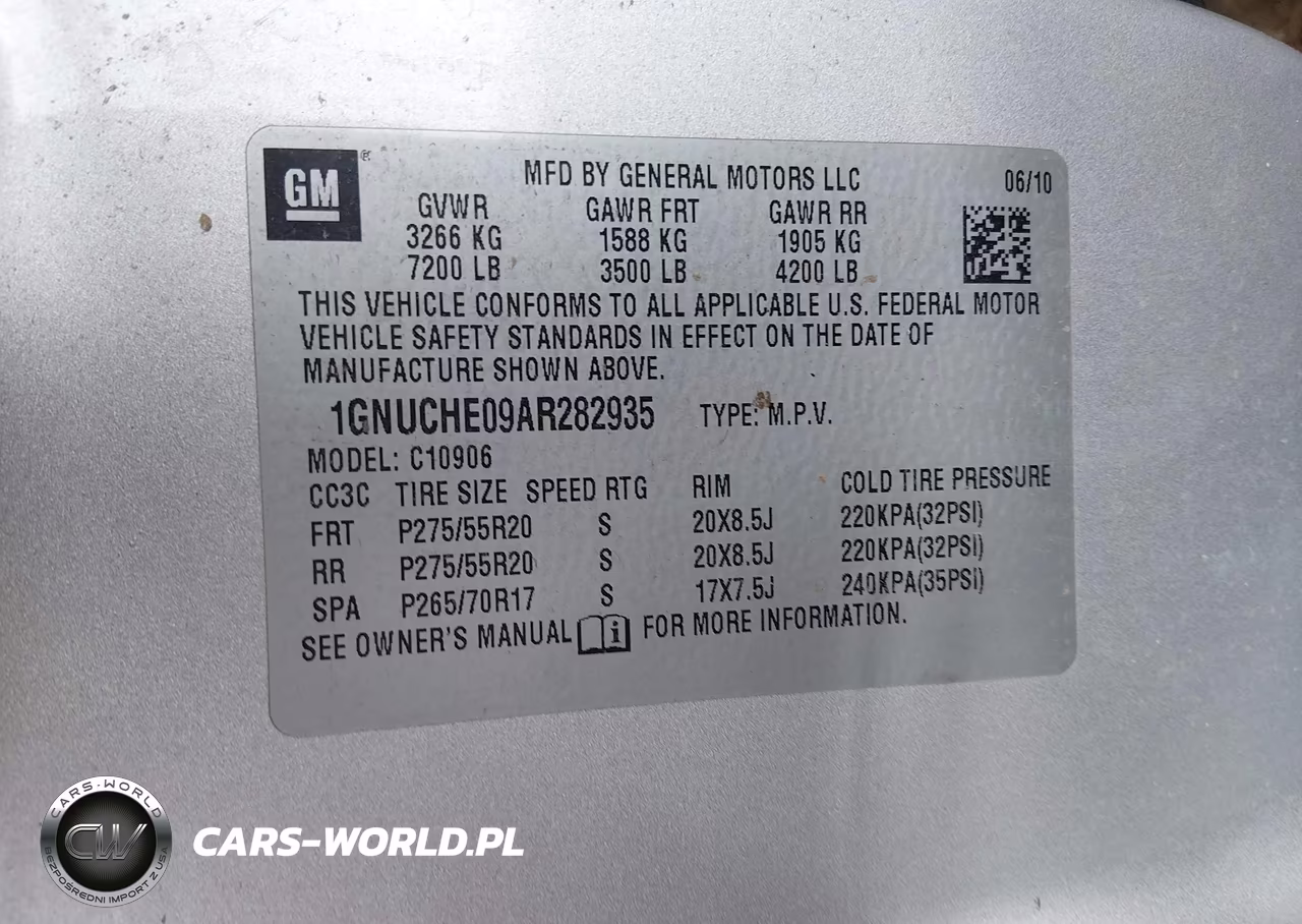 2010 Chevrolet Suburban 1500 Ls VIN:1GNUCHE09AR282935 - 9
