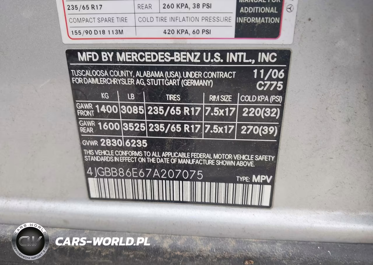 2007 Mercedes-Benz Ml 350 4Matic VIN:4JGBB86E67A207075 - 9