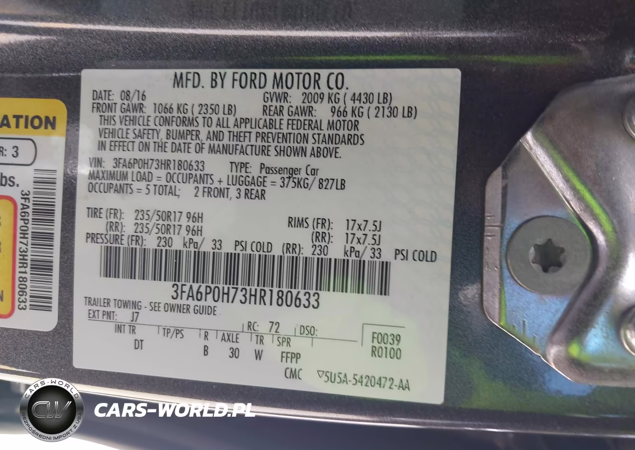 2017 Ford Fusion Se VIN:3FA6P0H73HR180633 - 9