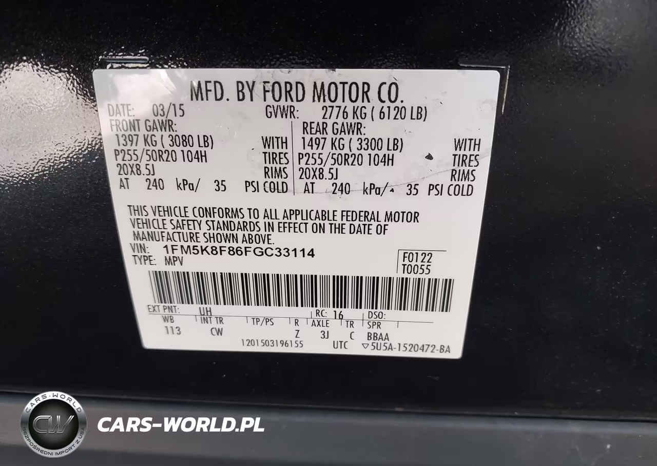 2015 Ford Explorer Limited VIN:1FM5K8F86FGC33114 - 9