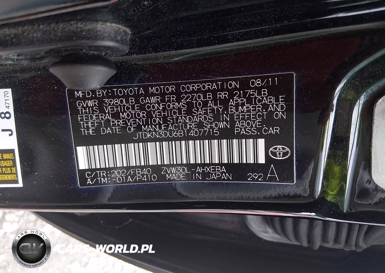 2011 Toyota Prius Three VIN:JTDKN3DU6B1407715 - 9