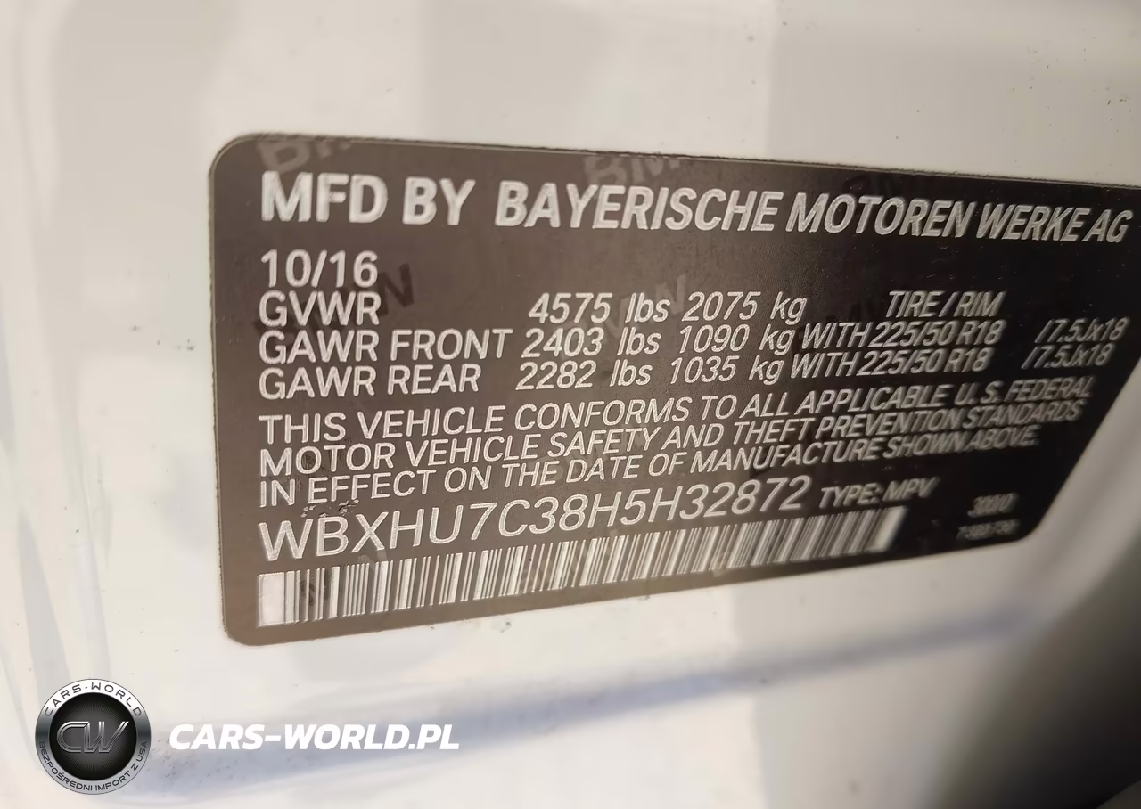 2017 BMW X1 Sdrive28I VIN:WBXHU7C38H5H32872 - 9