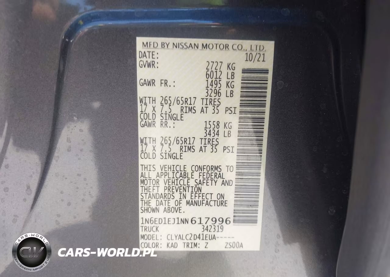 2022 Nissan Frontier Sv 4X2 VIN:1N6ED1EJ1NN617996 - 9