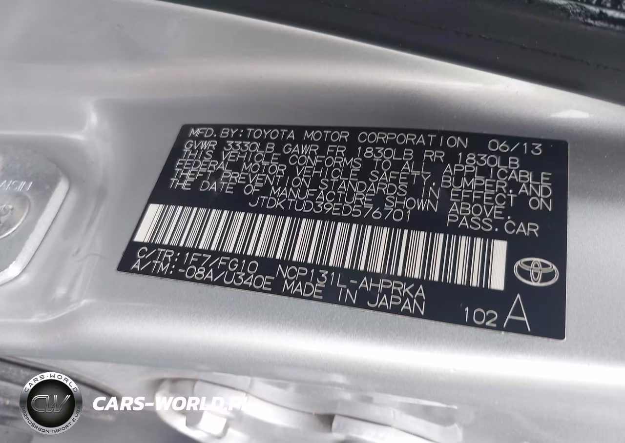 2014 Toyota Yaris Le (Tmc-Cbu Plant) VIN:JTDKTUD39ED576701 - 9