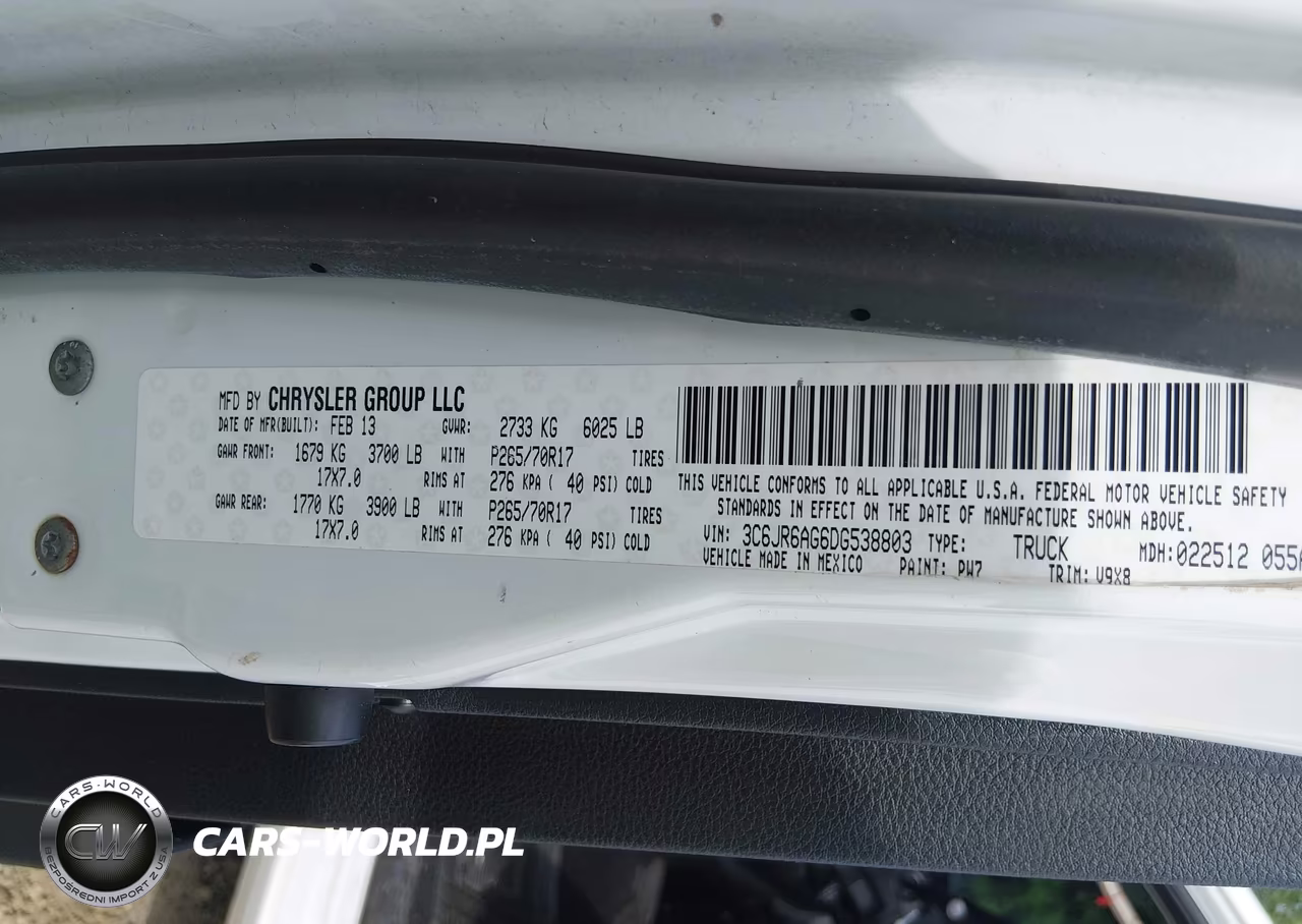 2013 Ram 1500 Tradesman VIN:3C6JR6AG6DG538803 - 9