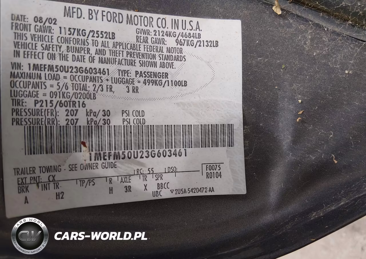 2003 Mercury Sable Gs VIN:1MEFM50U23G603461 - 9