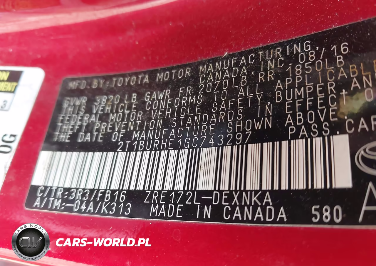 2016 Toyota Corolla Le VIN:2T1BURHE1GC743297 - 9